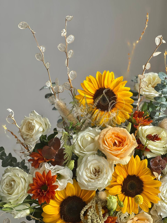 خرید باکس گل پاییزی آفتاب - گل ساسان گلفروشی رشت