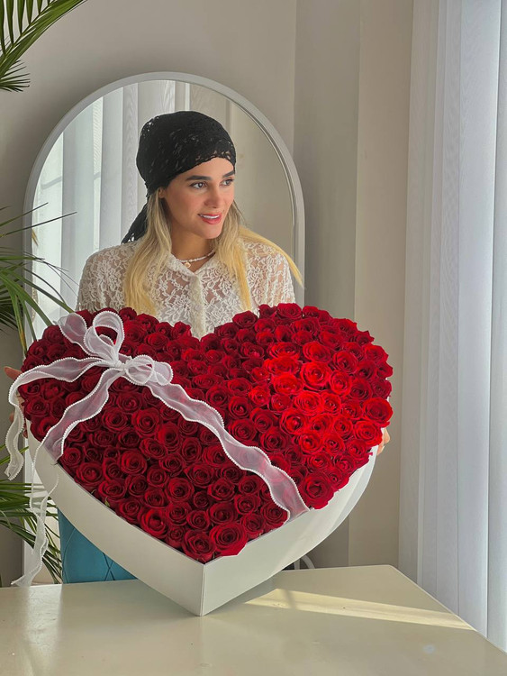 خرید باکس گل قلب رویال - گل ساسان گلفروشی رشت