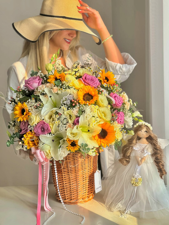 خرید سبد گل آفتاب - گل ساسان گلفروشی رشت