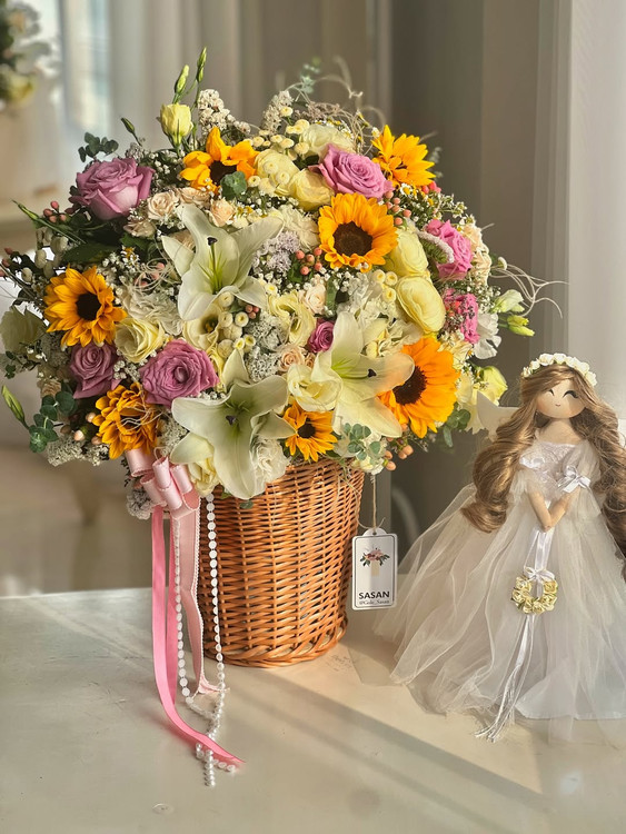 خرید سبد گل آفتاب - گل ساسان گلفروشی رشت