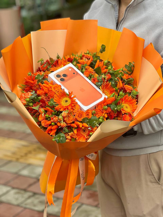 خرید دسته گل اورنج - گل ساسان گلفروشی رشت