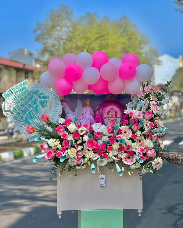 خرید باکس گل نوزادی - گل ساسان گلفروشی رشت