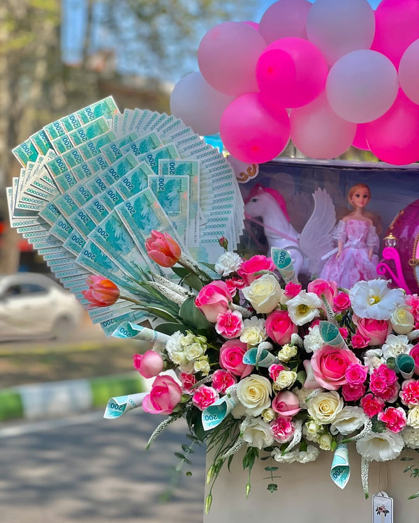 خرید باکس گل نوزادی - گل ساسان گلفروشی رشت
