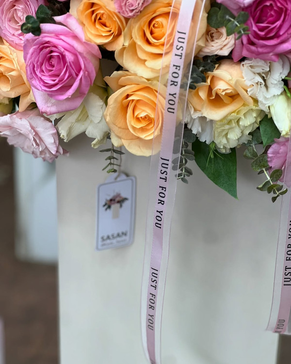 خرید باکس گل خواستگاری - گل ساسان گلفروشی رشت