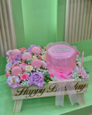خرید باکس گل و کیک happy birthday - گل ساسان گلفروشی رشت
