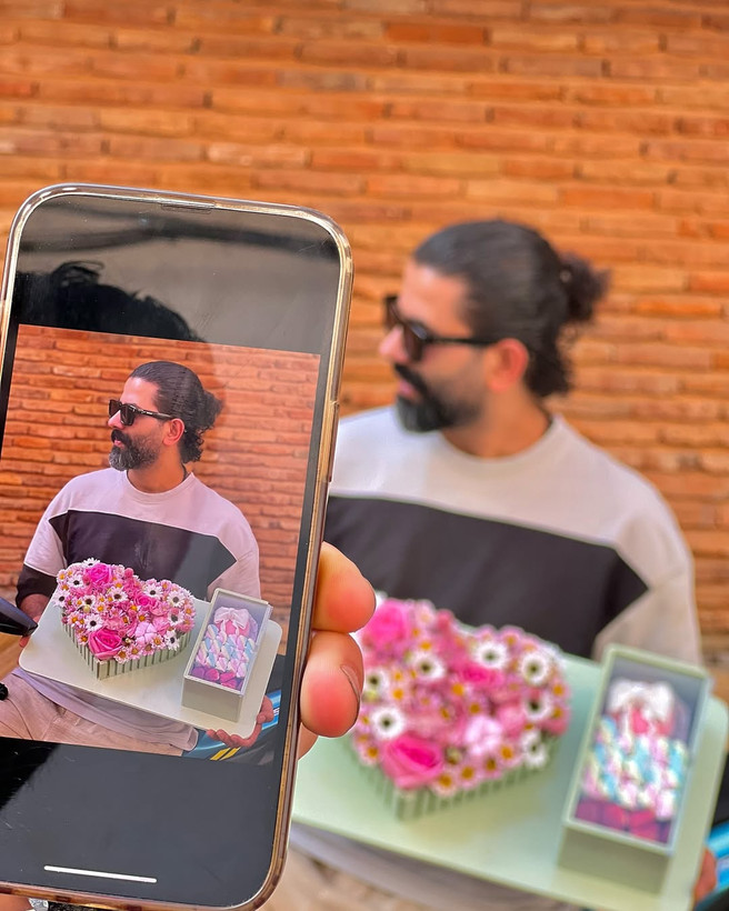 خرید باکس گل و مارشمالو نفس - گل ساسان گلفروشی رشت