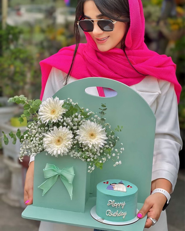 خرید استند کیک و گل فیروزه - گل ساسان گلفروشی رشت