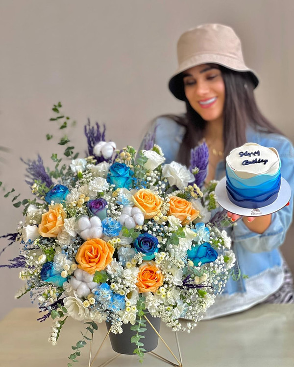 خرید باکس گل و کیک men - گل ساسان گلفروشی رشت