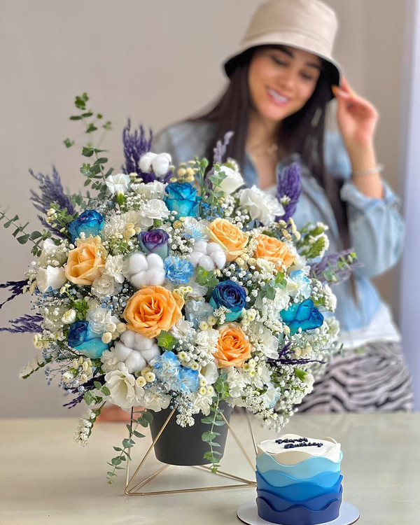 خرید باکس گل و کیک men - گل ساسان گلفروشی رشت