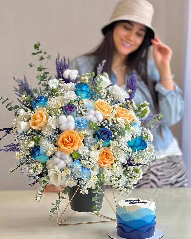 خرید باکس گل و کیک men - گل ساسان گلفروشی رشت