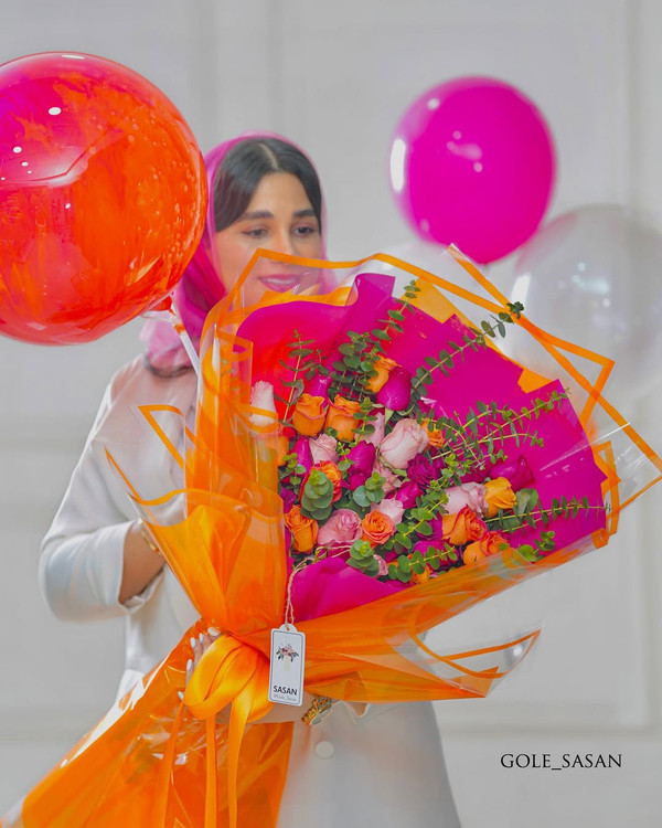 خرید دسته گل رنگارنگ - گل ساسان گلفروشی رشت