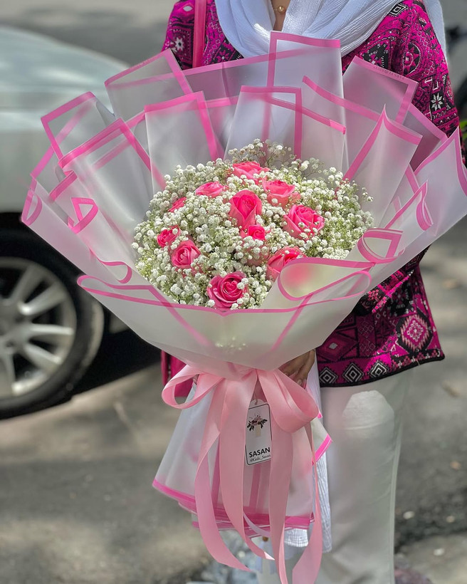 خرید دسته گل سپید - گل ساسان گلفروشی رشت