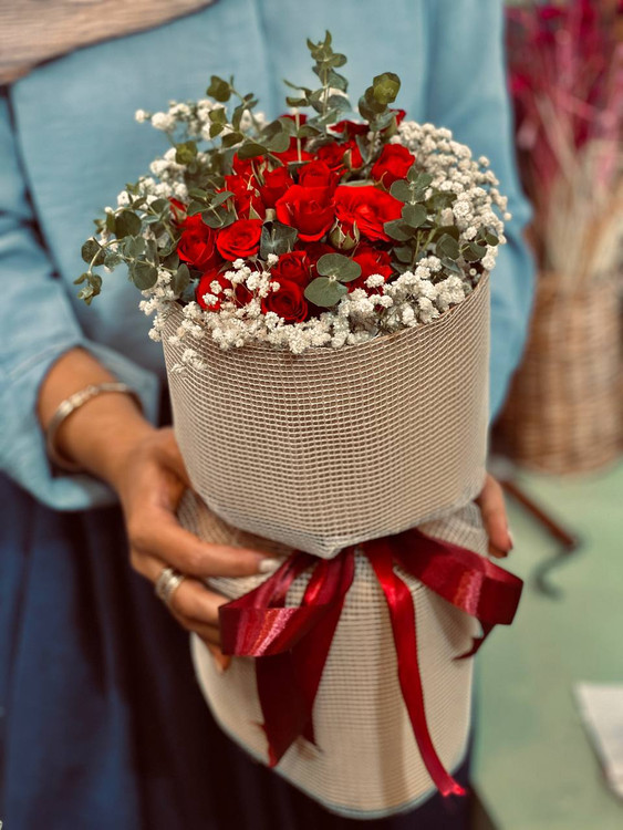 خرید بوکت گرد نقلی - گل ساسان گلفروشی رشت