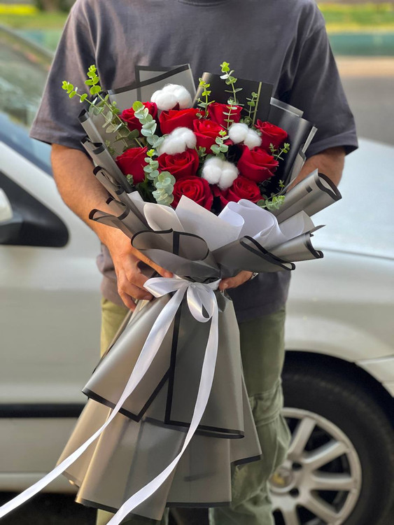 خرید دسته گل پنبه ای - گل ساسان گلفروشی رشت