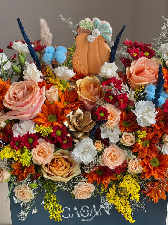 خرید باکس گل پاییزی مهتا - گل ساسان گلفروشی رشت