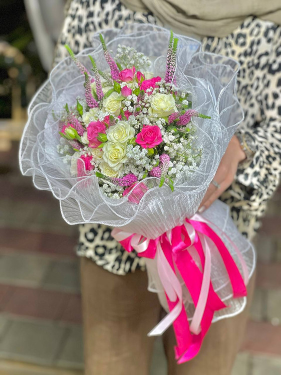 خرید دسته گل پلیسه - گل ساسان گلفروشی رشت