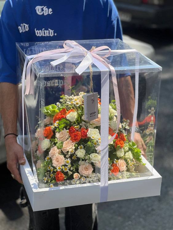 خرید باکس گل بهارنارنج - گل ساسان گلفروشی رشت