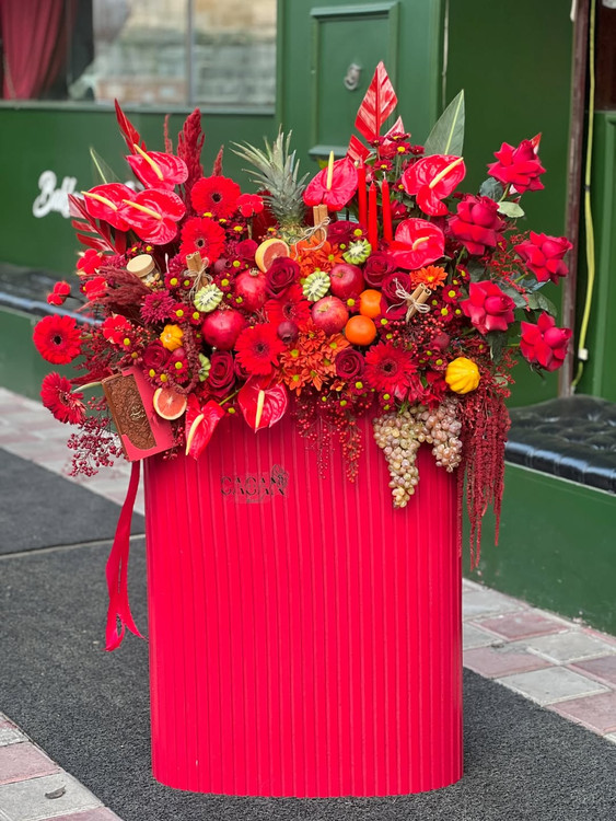 خرید باکس گل vip یلدا - گل ساسان گلفروشی رشت