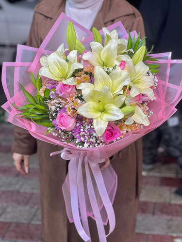 خرید دسته گل پیله موا - گل ساسان گلفروشی رشت