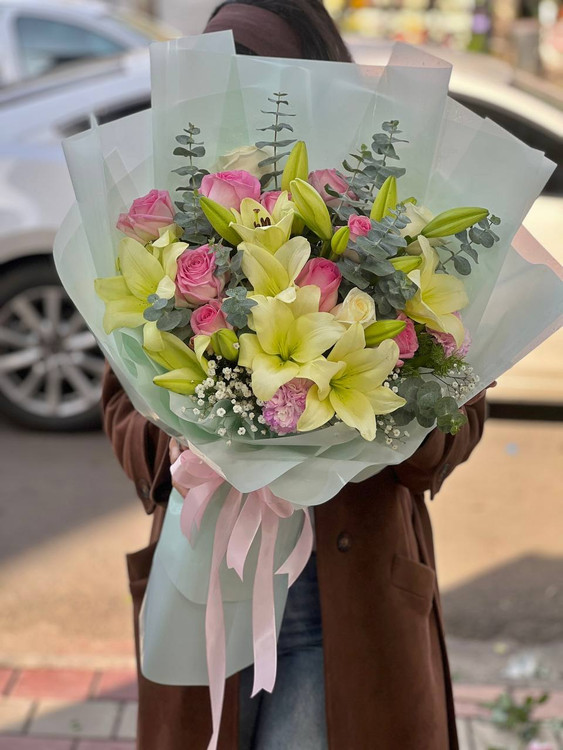 خرید دسته گل پاستلی - گل ساسان گلفروشی رشت