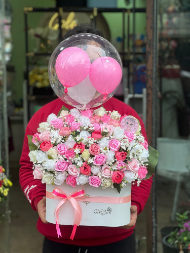 خرید باکس گل baby girl - گل ساسان گلفروشی رشت